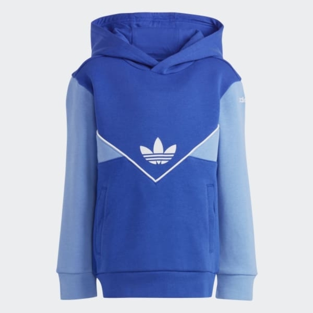 Adidas Originals Youth XL Adicolor Blue Colourblock Trefoil Hoodie Boy 15-16